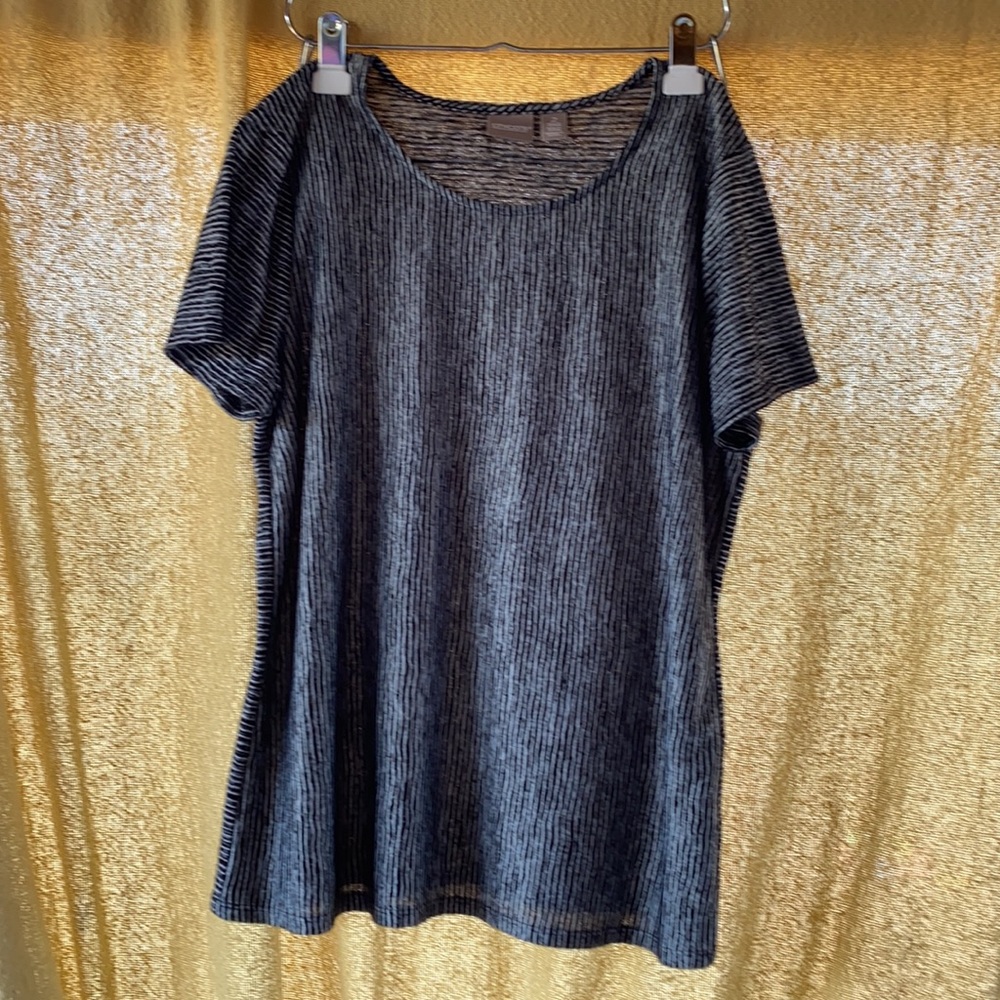 Chico’s Women’s Blouse Candy Strip Sleeve Scoop Neck Chico's Size 2 - US 12
